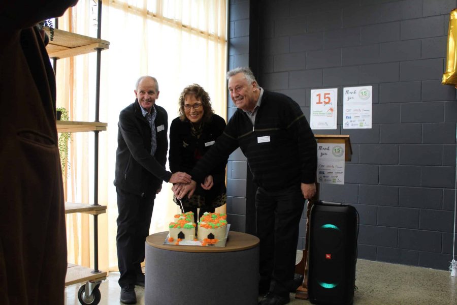 Southland Warm Homes Trust trustees cutting the cake. Photo: supplied